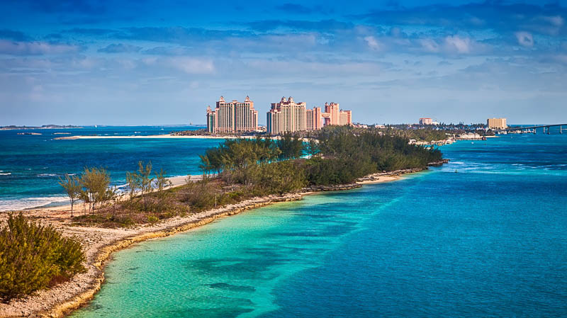 Scenic view of Paradise Island in Nassau, Bahamas