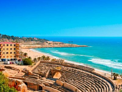 On one of our day trips from Barcelona, you can see this view of the Roman Amphitheater in Tarragona, Spain