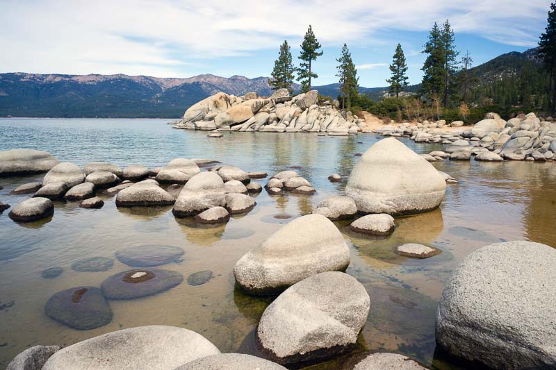 Smooth Rocks Clear Water Lake Tahoe Sand Harbor Beach in Lake Tahoe