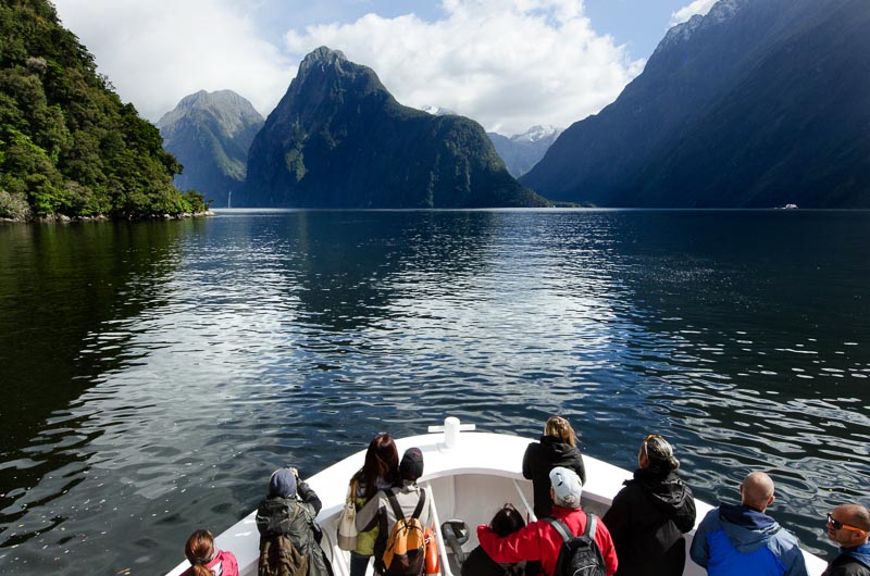 Cruising among the fiords in Milford Sound