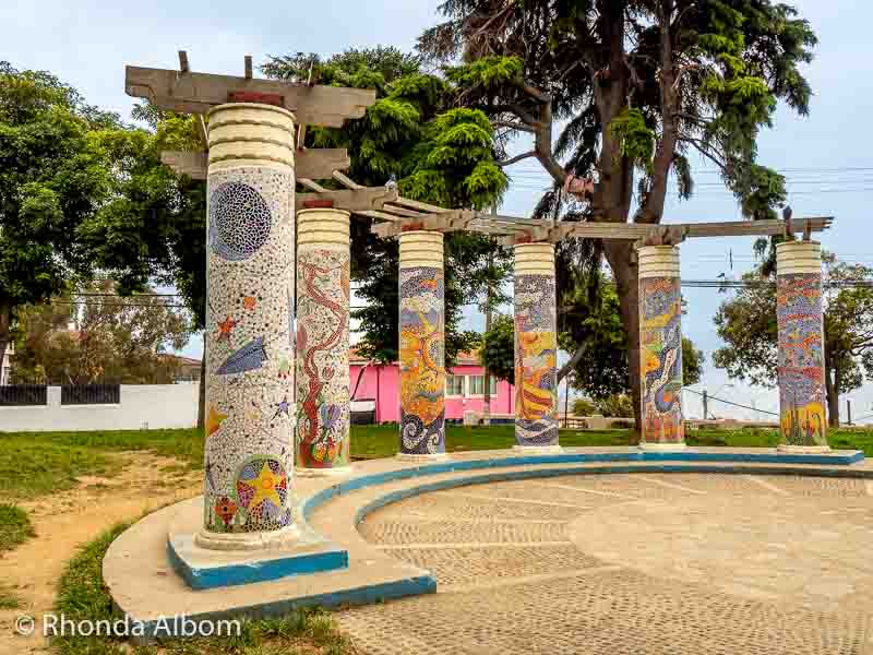 Tiled columns at the top Cerro Alegre