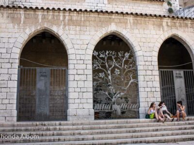 Using Spanish travel phrases at Isglsia De Sant Pere in Figueres, Spain