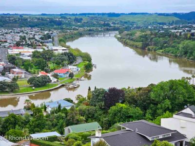 View of Whanganui from top of Durie Hill elevator