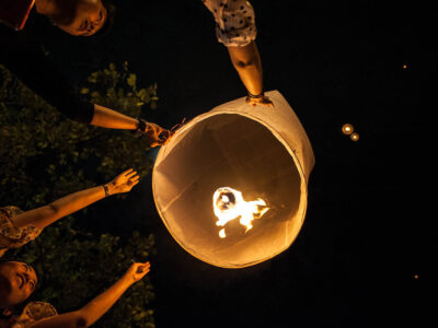 Launching paper lanterns is one of the more serene adventure activities in Northern Thailand.