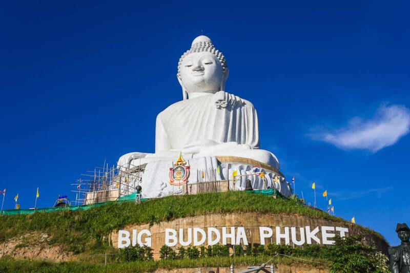 The Big Buddha Monument seen while hiking in Phuket Thailand