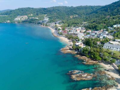 Kalim hike view of Kalim Beach and Patong, one of the scenic hikes in Phuket Thailand