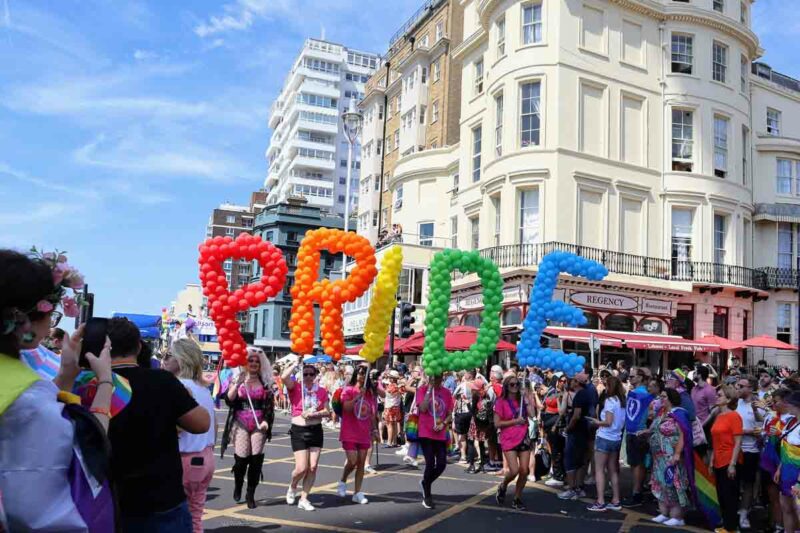 The Brighton Pride Parade is often the highlight among LGBTQ+ adventures in England