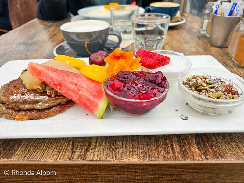 Amazing GF DF pancake breakfast at Powerhouse Cafe in Hanmer Springs