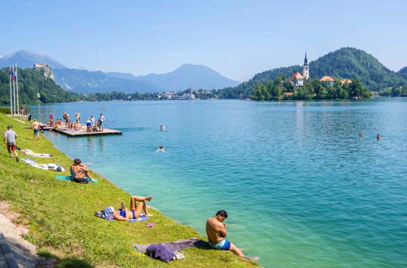 Lake Bled in Slovenia is a great place for enjoying family breaks.