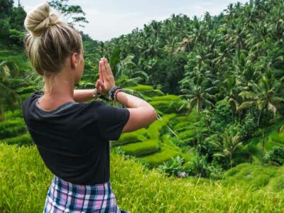 Yoga in Ubud, a relaxing fitness retreat.