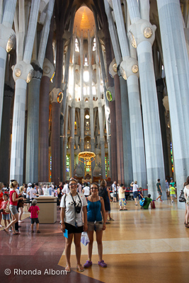 Our girls inside the Sagrada Familia in Barcelona
