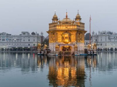 The Golden Temple (Harmandir Sahib) in Amritsar, Punjab, India is one of the many famous landmarks of the world.