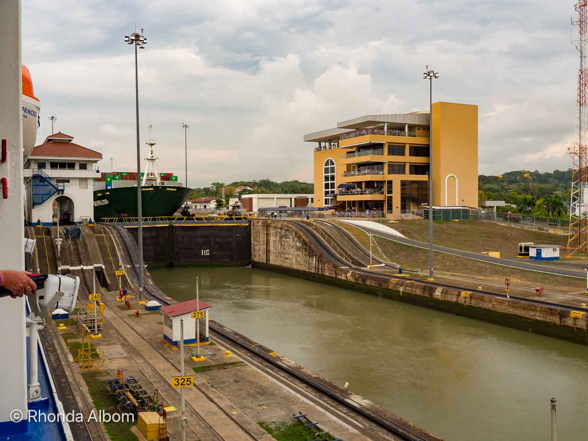 Miraflores Locks and Visitor's Centre along the Panama Canal.