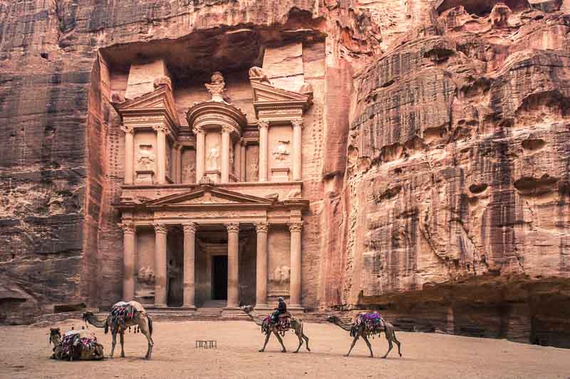 Petra in Jordan is one of the famous landmarks of the world