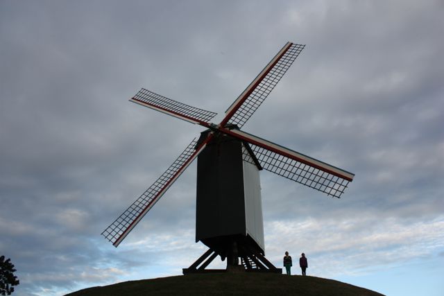 Windmill on the outskirts of Burges Belguim Windmill on the outskirts of Bruges Belgium