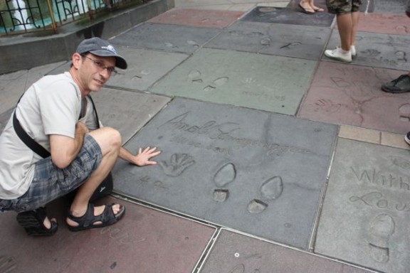 10 Hollywood Blvd Attractions in Two Blocks with Grauman’s & Tussauds 3 Arnold Schwarzenegger’s hand and footprints at Grauman's Chinese Theater