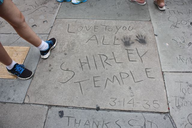 Shirley Temple's Hand and Foot Prints Hand and Foot Prints at Grauman's Chinese Theater.