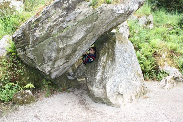 Stone held up by Melissa Blarney castle