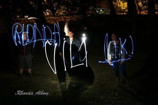 Writing our names with light Writing with light