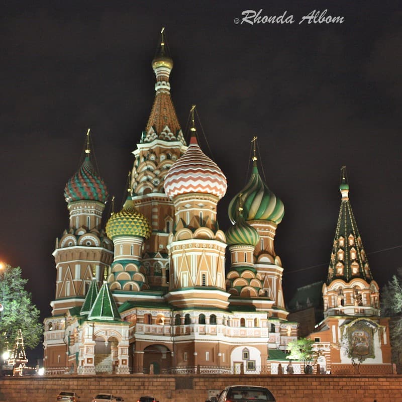 St. Basil's Cathedral in Red Square, Moscow at night St. Basil's Cathedral in Red Square, Moscow at night