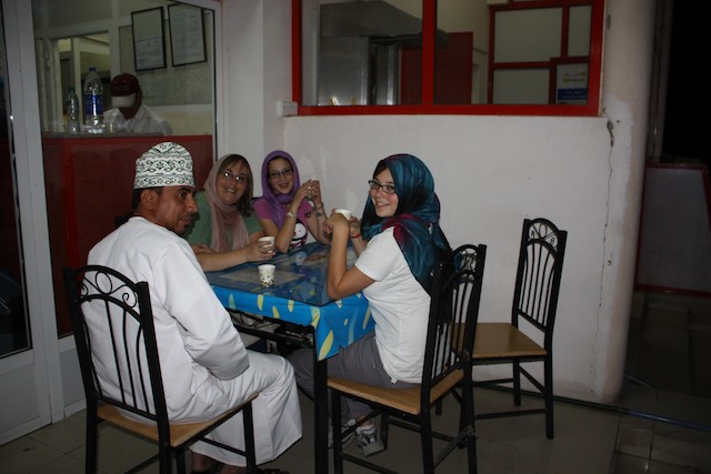 Enjoying Omani tea, outside Muscat. Enjoying Omani tea, outside Muscat.