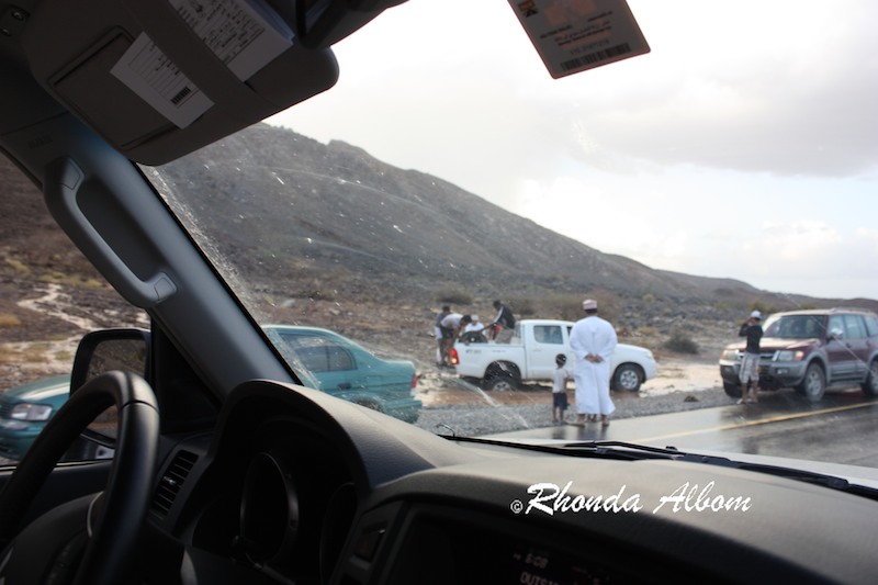 Recreational opportunities are seen by locals in the Desert Floods in Oman Recreational opportunities are seen by locals in the Desert Floods in Oman