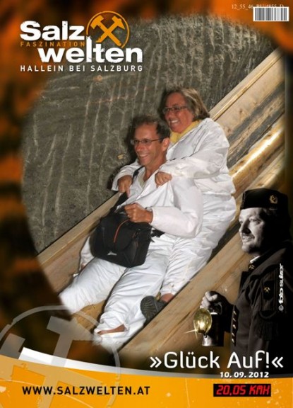 Sliding into the salt mines at Salzwelten, near Salzburg Austria