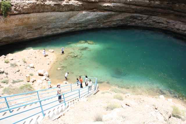 huge sink hole in Oman - it is swimable huge sink hole in Oman - it is swimable